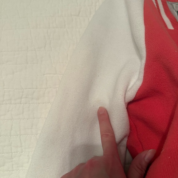 Victoria Secret PINK Pink And White Letterman Jacket Size Medium - Picture 10 of 16